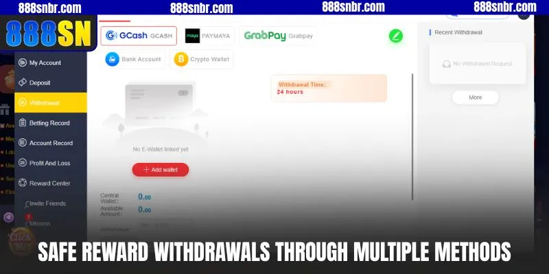 Safe reward withdrawals through multiple methods