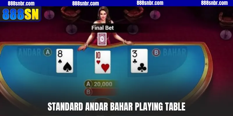 Standard Andar Bahar playing table