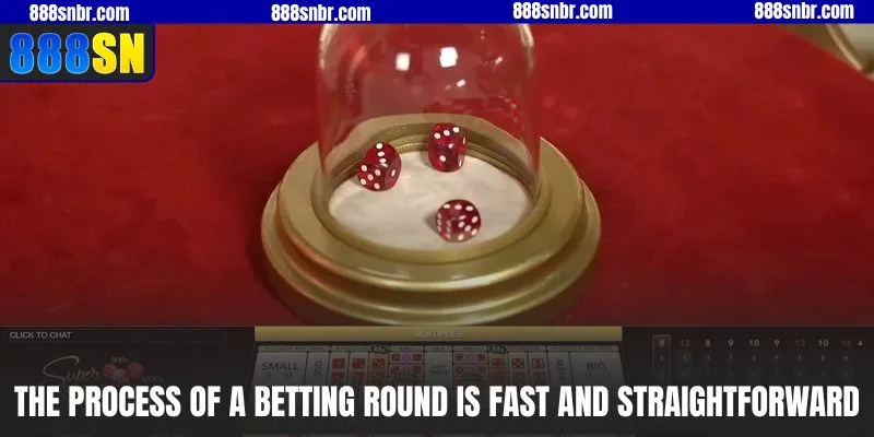 The process of a betting round is fast and straightforward