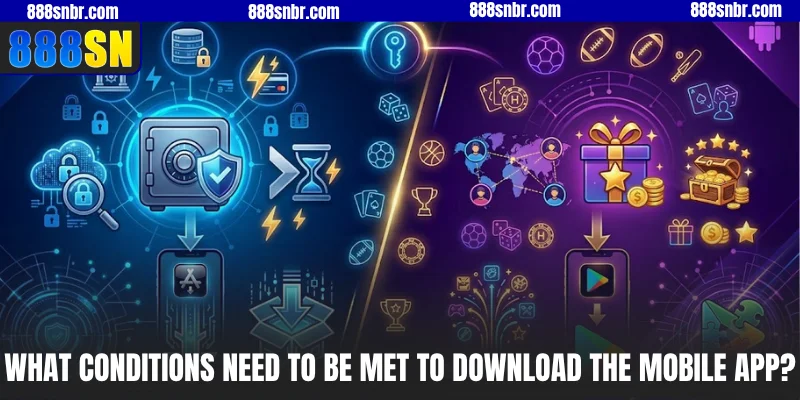 What conditions need to be met to download the mobile app?
